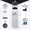 Flobottle Stainless Steel Water Bottle with Straw, 28 Oz Insulated, Leak Proof, BPA-Free, Storage Compartment (Streamal White) view 4