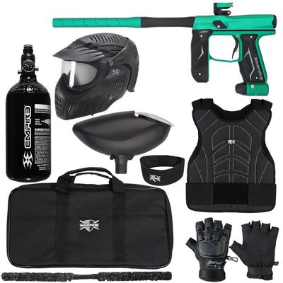 Action Village Empire Axe 2.0 Level 2 Protector Paintball Gun Package Kit (Dust Spearmint/Dust Black, Glove Size: Large/X-Large)