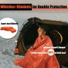 Frelaxy Emergency Blanket 2-Pack/4-Pack, Extra-Thick Extra-Large Space Blankets with Whistles, Storage Pouchs, and EVA case view 2