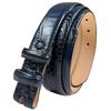 24/29 Genuine Full-Grain Cowhide Leather Dress Belt Strap with Snaps, Fits 1"(25mm) Wdie Buckle (Alligator Navy, 42) view 1