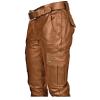 Men's Vintage Classic Leather Pants Motorcycle Motorbike Cargo Pants Steampunk Stretchy Slim Fit Biker Long Trousers Brown view 3