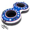GoSports Heavy Duty 2 Person Winter Snow Tube with Premium Canvas Cover - America, Blue, Red or Retro view 1