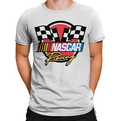 NASCAR Checkered Racing Flag Men's and Women's Short Sleeve T-Shirt (White, XX-Large)