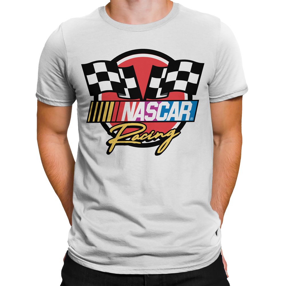 NASCAR Checkered Racing Flag Men's and Women's Short Sleeve T-Shirt (White, XX-Large)