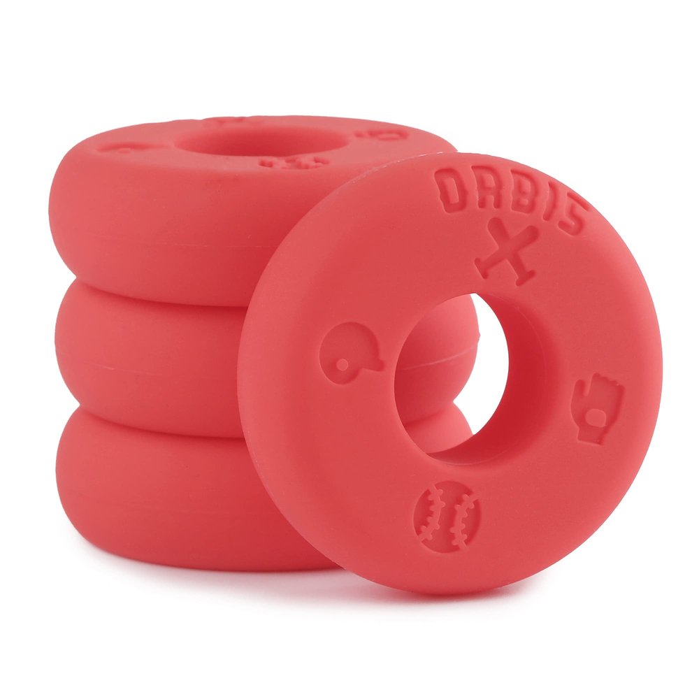 Orbis Bat Grip Choke Up Rings with Baseball Icons, 4 Pack, Bat Knob Stacker for Youth Baseball, Softball and Tee Ball, Improve Grip and Reduce Sting