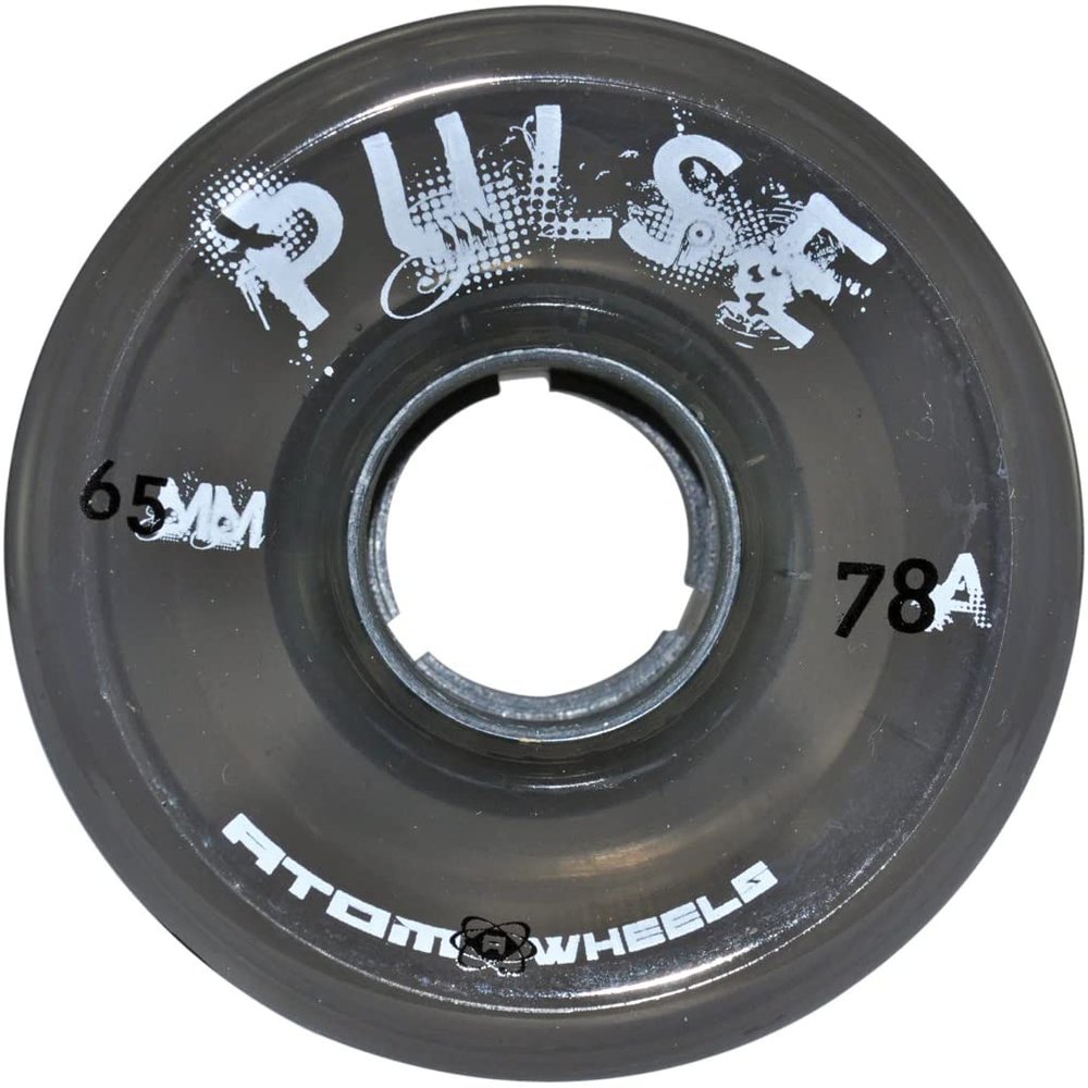 ATOM WHEELS - Outdoor Quad Roller Wheels 78A - Pulse - 65x37 Black - 1 Pack - 4 Wheels