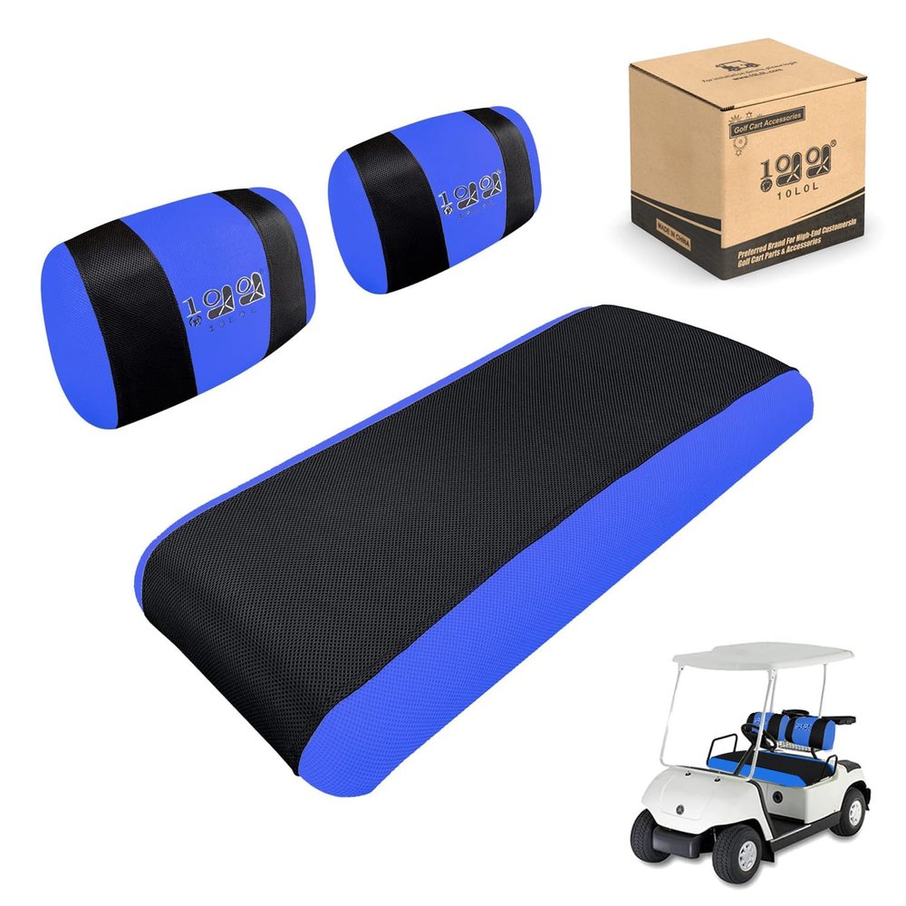 10L0L Golf Cart Seat Covers for Yamaha G2 G8 G9 G16 G19 G22 & Club Car DS Pre-2000 EZGO Marathon, Front Seat Cover, Washable Breathable Polyester Mesh Cloth, Warm in Winter & Cool in Summer