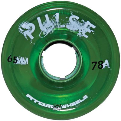 ATOM WHEELS - Outdoor Quad Roller Wheels 78A - Pulse - 65x37 Green - 1 Pack - 4 Wheels
