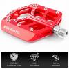 BONMIXC Bike Pedals Wide Platform Grippy Bicycle Pedals Sturdy MTB Pedals Sealed Bearing Metal 9/16 inch Red view 4