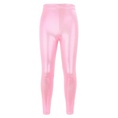 Toddler Girls Dance Bike Short Breathable Playgrounds Gymnastics Glitter Ballet Pants Cute Girl Pants (Pink, 3-4 Years)