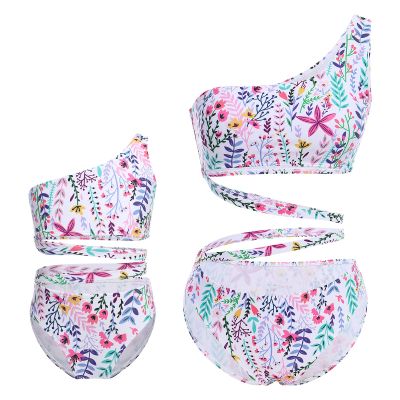 Mommy and Me Swimsuits Family Matching Swimsuit for Mom and Daughter Bathing Suits for Girls Toddler Kids Teen Women Swimwear Suit Bikini Set One Piece Monokini Outfit Colorful Pink Floral 5-6X