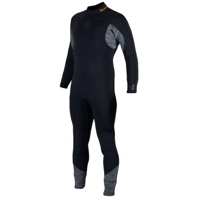 Aqualung Men's AquaFlex Dive Wetsuit - Flexible 4-Way Stretch Neoprene Full Suit w/Powertex Knee Protection for Scuba Diving, Black, Medium/Large, 7mm