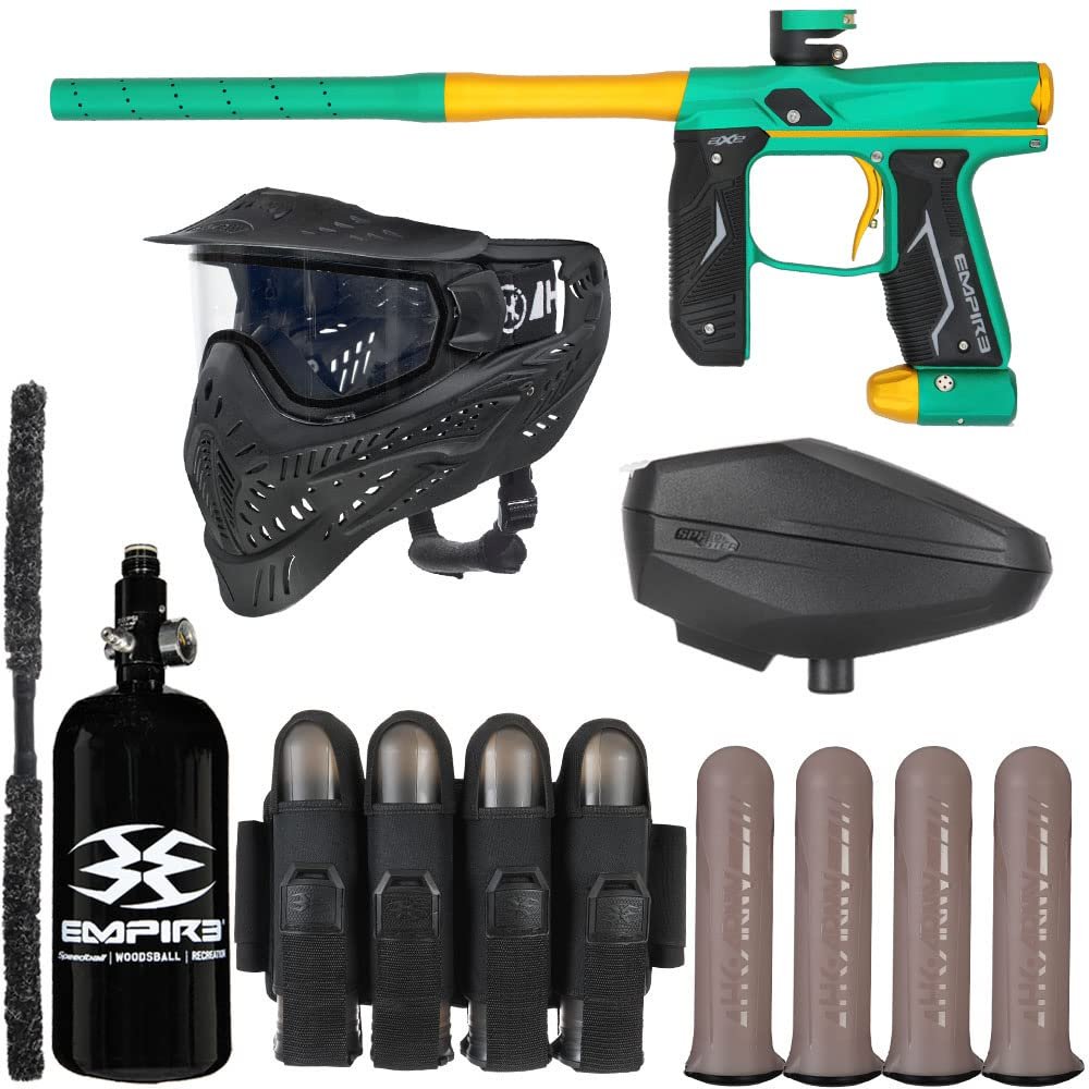 Action Village Empire Axe 2.0 Rivalry Paintball Gun Package Kit (Dust Spearmint/Dust Gold)