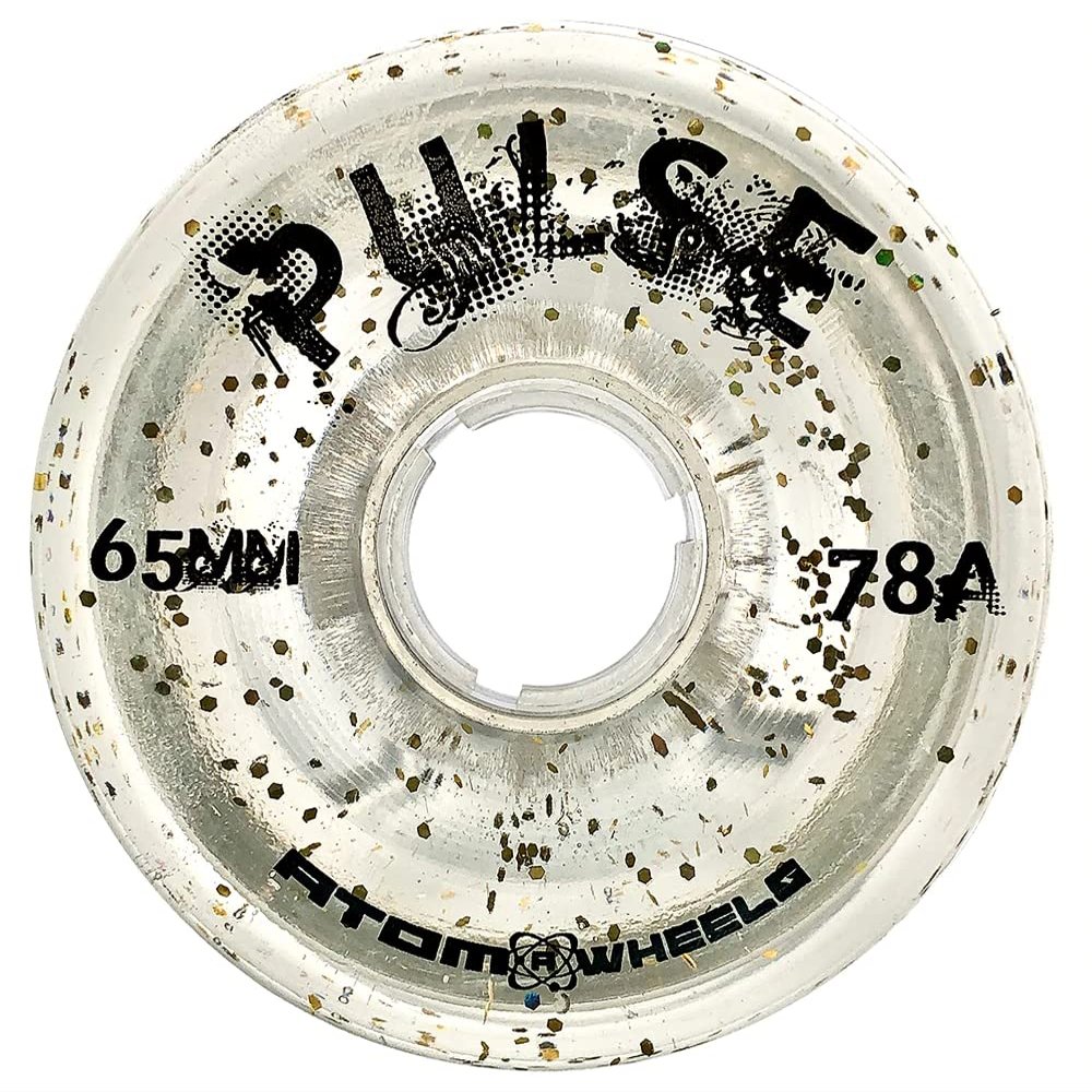 ATOM WHEELS - Outdoor Quad Roller Wheels 78A - Pulse - Clear Glitter - 4pk