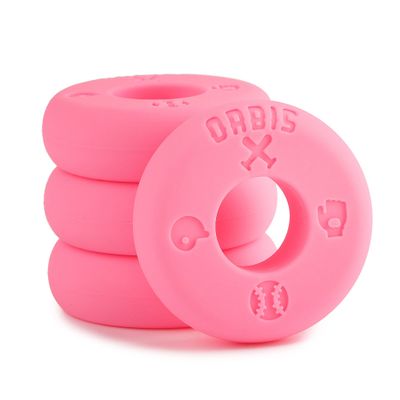 Orbis Bat Grip Choke Up Rings with Baseball Icons, 4 Pack, Bat Knob Stacker for Youth Baseball, Softball and Tee Ball, Improve Grip and Reduce Sting