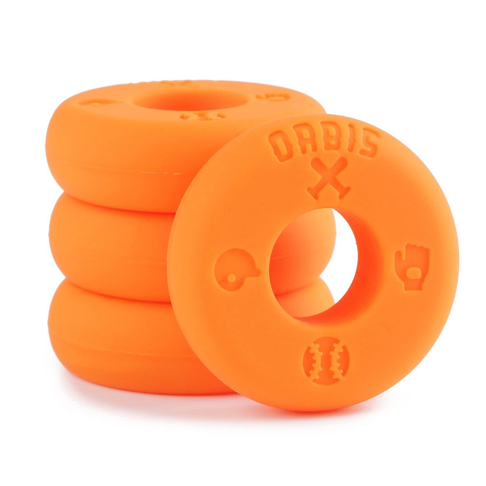 Bat Grip Choke Up Rings with Baseball Icons, 4 Pack, Bat Knob Stacker for Youth Baseball, Softball and Tee Ball, Improve Grip and Reduce Sting