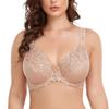 TELIMUSSTO Women's Full Coverage Floral Lace Underwired Bra Plus Size Non Padded Comfort Bra 44-D Beige view 1