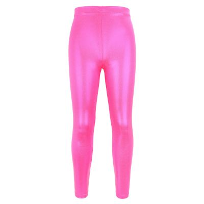 Toddler Girls Dance Bike Short Breathable Playgrounds Gymnastics Glitter Ballet Pants Cute Girl Pants (Hot Pink, 7-8 Years)