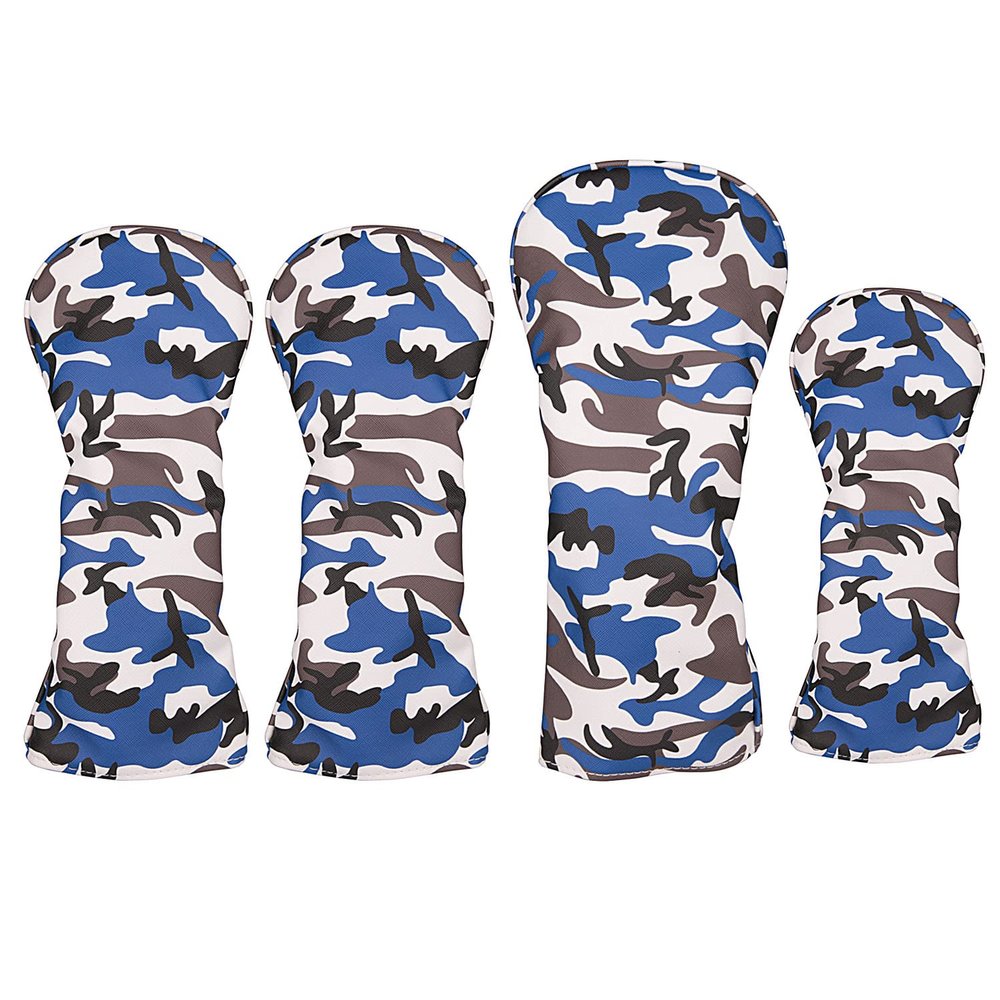 Golf Builder 4pcs/Set Blue Camouflage Golf Club Driver Fairway Wood Hybrid Head Covers Camou 1 3 5 UT Covers
