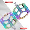BONMIXC Bike Pedals MTB Pedals Non-Slip BMX Pedals Sealed Bearing Fashion Flat Rainbow Bike Pedals 9/16" Oil Slick view 2