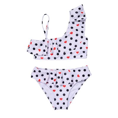 AnFeng Girls Bikinis Toddler Dot Beachwear Baby Kids Polka Swimwear Bikini Girls Two Piece Swimsuit Girls Swimwear (White, 3-4 Years)