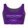 Agoky Womens Rave Festival Mermaid Scale Print Tank Top Stretchy Sports Sleeveless Vest Purple One Size view 3