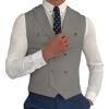 Men Suit Vest, Double Breasted Slim Fit Lapel Groomsmen Wasitcoat for Tuxedo Blazer (M-3XL Size to Choose) (Color : Gray, Size : Medium) view 1