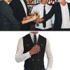 Men Suit Vest, Double Breasted Slim Fit Lapel Groomsmen Wasitcoat for Tuxedo Blazer (M-3XL Size to Choose) (Color : Gray, Size : Medium) view 4