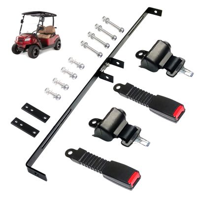 AIWEILUCK 2 Passenger Golf Cart Retractable 42" Seat Belts with Belt Bracket Kit for Yamaha Club Car DS Precedent EZGO TXT RXV