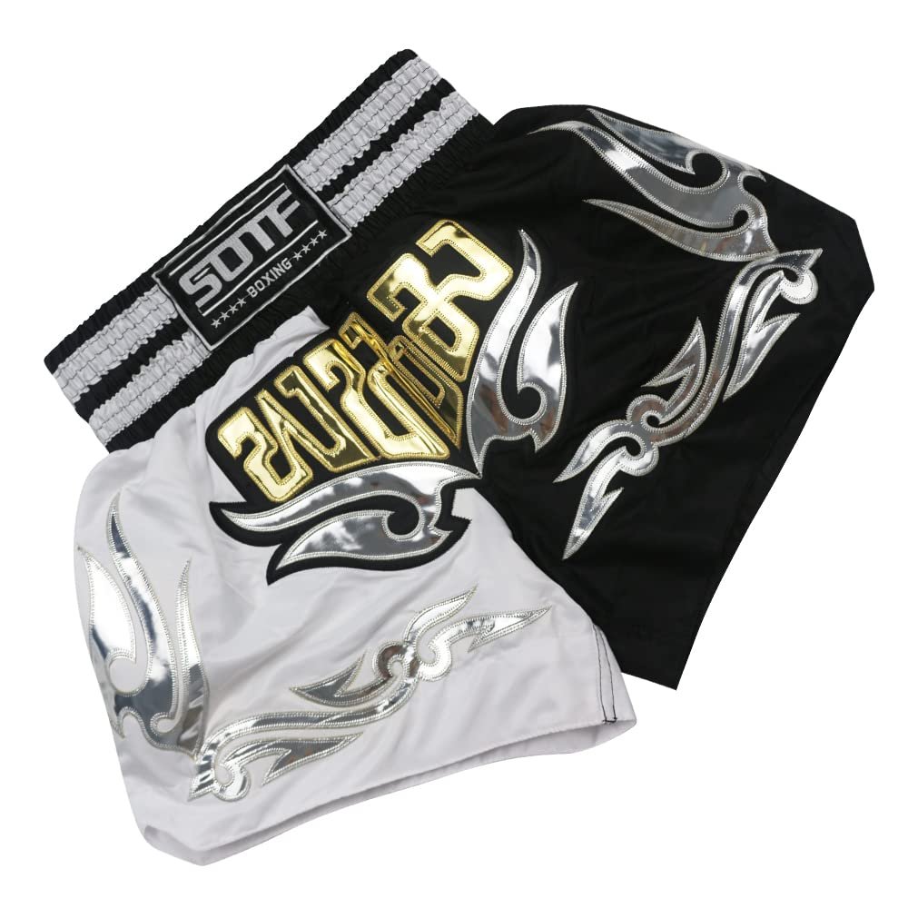 Boxing Shorts for Women Training MMA Shorts for Men BJJ Muay Thai Shorts Men Fight (TQ7, XL Waist 28.4")