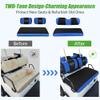 10L0L Golf Cart Front Rear Seat Covers for Yamaha G2 G8 G9 G11 G14 G16 G19 G22, Club Car DS pre-2000, Tomberlin Emerge, Made w/ 3D Air Mesh Polyester Fabric Breathable Washable -Blue view 3