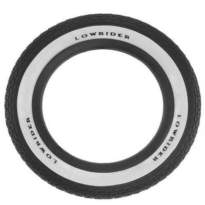 Lowrider Tire 12 1/2 x 2 1/4 Black/White Side Wall Raised Letter HF-120A.
