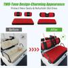 10L0L Golf Cart Front Rear Seat Covers for Yamaha G2 G8 G9 G11 G14 G16 G19 G22, Club Car DS pre-2000, Tomberlin Emerge, Made w/ 3D Air Mesh Polyester Fabric Breathable Washable -Red view 3