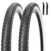 Bike Tire, 26"x 2.125" Folding Beach Cruiser Replacement Bicycle Tire (Pair White Sidewall) view 1