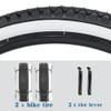 Bike Tire, 26"x 2.125" Folding Beach Cruiser Replacement Bicycle Tire (Pair White Sidewall) view 2