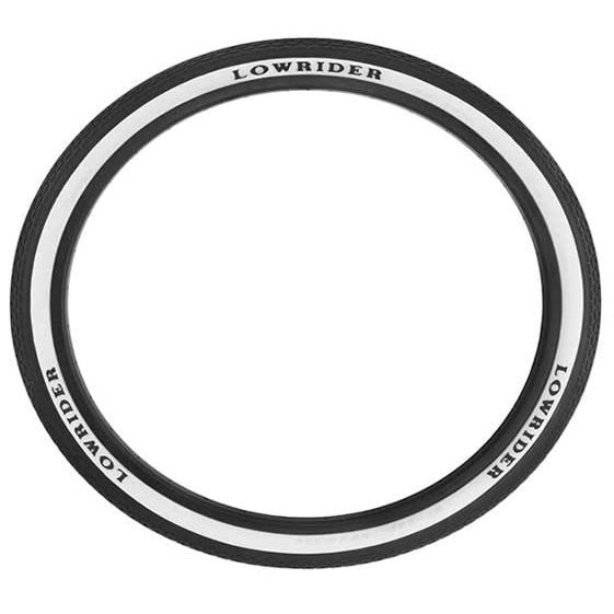 Lowrider Tire 26 x 2.125 Black/White Side Wall Raised Letter HF-120A.