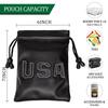 Golf Valuables Pouch,Golf Bag Pouch with Drawstrings Leather Tee Pouchs Bag for Men Women view 2