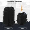JEELAD Compression Sack Nylon Ultralight Sleeping Bag Compression Stuff Sack Space Saving Gear for Camping Hiking Backpacking Traveling (Black, Small) view 3