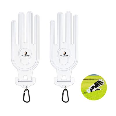ACCTOLF Golf Glove Holder, 2PCS Durable Golf Gloves Stretcher with Hook for Golf Bag Accessories, Holder Hanger Keeper Dryer Shaper Tool for Golfer Gloves Maintenance
