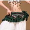 Belly Dance Waist Chain Coin Hip Scarf Dance Skirt Ethnic Performance Costume (Green) view 3