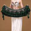 Belly Dance Waist Chain Coin Hip Scarf Dance Skirt Ethnic Performance Costume (Green) view 4