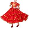Libaobaoyo Girls Flamenco Dancer Layered Dress Maxi Length Sequins Gypsy Spanish Bull Dancewear (as1, Age, 13_Years, 14_Years, Red, 13-14 Years) view 1