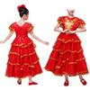 Libaobaoyo Girls Flamenco Dancer Layered Dress Maxi Length Sequins Gypsy Spanish Bull Dancewear (as1, Age, 13_Years, 14_Years, Red, 13-14 Years) view 2