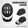 Youth Adult Road Bike Helmet, Men Women Adjustable Mountain Bicycle Helmet with Detachable Visor, 2 Sizes for Age 8-14+ Youth, Kids, Adult (Matte Black, L) view 3