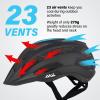 Youth Adult Road Bike Helmet, Men Women Adjustable Mountain Bicycle Helmet with Detachable Visor, 2 Sizes for Age 8-14+ Youth, Kids, Adult (Matte Black, L) view 4