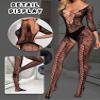 Buitifo Womens Fishnet Bodystocking Plus Size Crotchless Bodysuit Sexy Tights Soft Nightwear Lingerie (Black TSYJC,M) view 2