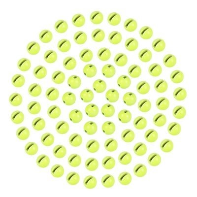 MUUNN 200pcs Tungsten Slotted Beads for Fly Tying, Sink Deeper and Faster 12 Colors/13 Sizes Slotted Tungsten Beads Fly Tying Beads Head Fly Tying Materials(Fluo Yellow,3.8mm)