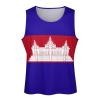 Cambodia Flag Men's Workout Tank Tops Casual Athletic Training Gym Sleeveless Vest Breathable Tops XL view 1