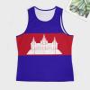 Cambodia Flag Men's Workout Tank Tops Casual Athletic Training Gym Sleeveless Vest Breathable Tops XL view 4