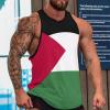 Mens Tank Tops Palestine Flag Summer Sleeveless T-Shirt Casual Quick Dry Workout Muscle Shirts Gym Workout Tanks 4XL view 3